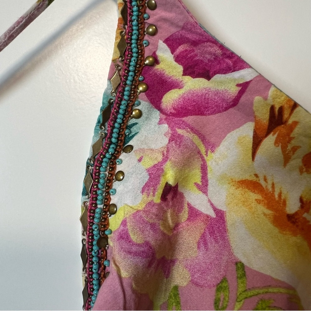 [FARM Rio] Beaded Floral Halter Top - Picture 4 of 11